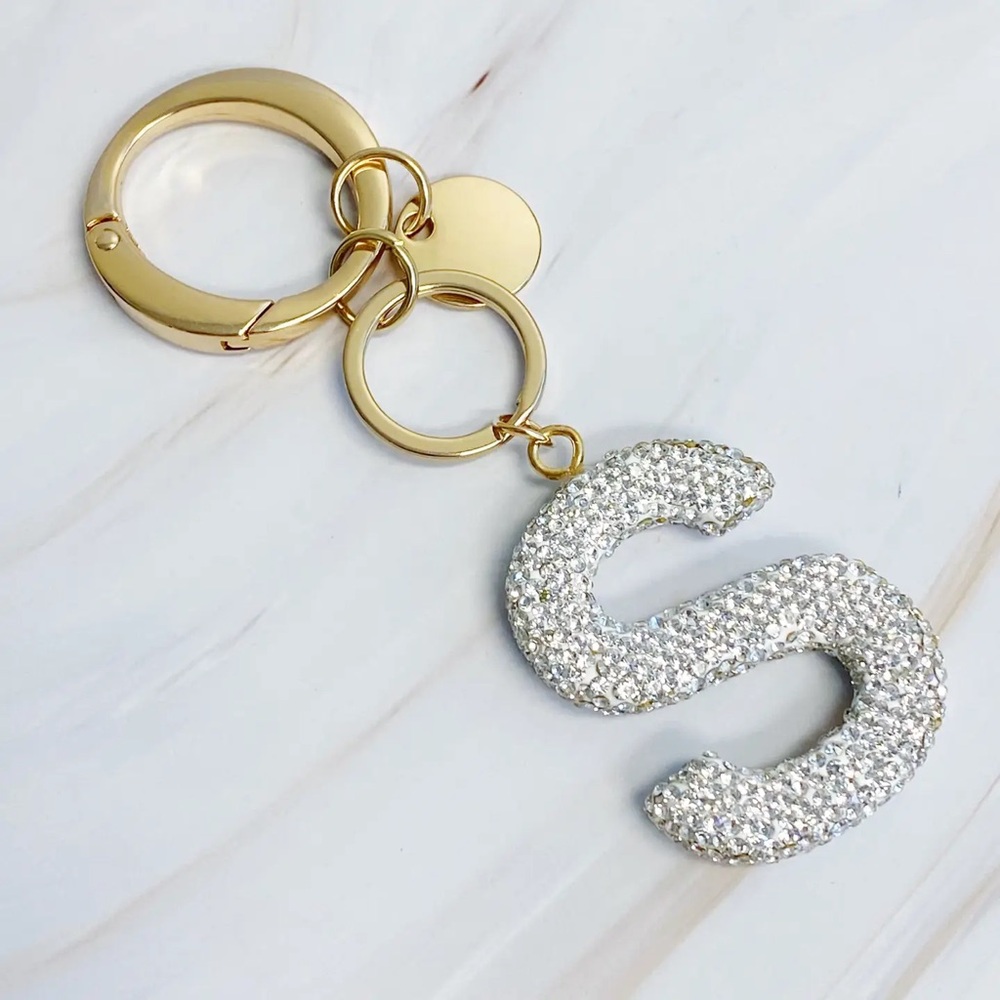 Gold and Silver Initial Keychain